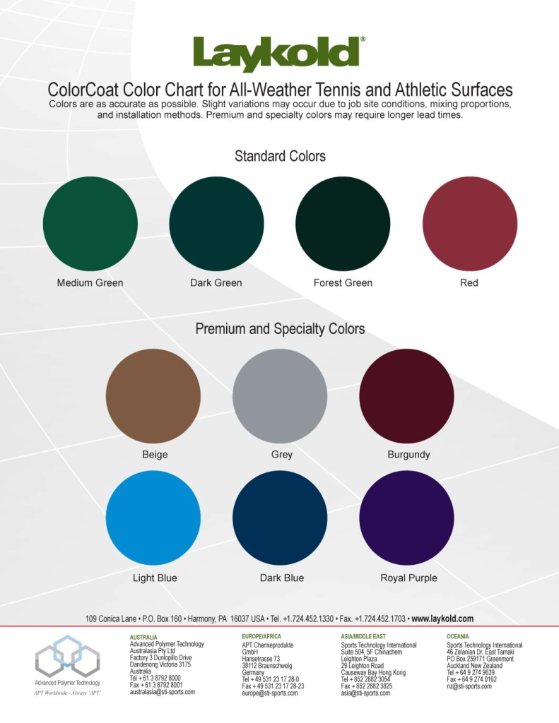 Laykold Color Chart